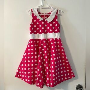 Polka Dot Pink and White Kids Dress